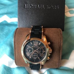 Beautiful Michael Kors Black and Rose Gold Watch